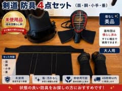剣道 防具セット 4点 面・胴・小手・垂 未使用 大人(中学生～)用 美品のサムネイル