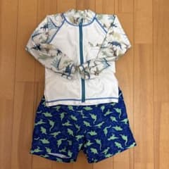 水着 ラッシュガード 恐竜柄 セット 100cmのサムネイル