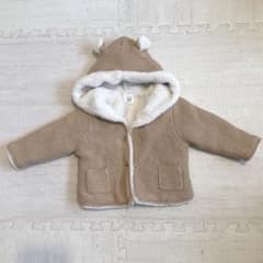 【美品】baby GAPくま耳 フード付きアウター ボア70㎝ 6-12のサムネイル