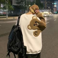 【新品】　スウェット　トレーナー　立体　くま　大きめ　ユニセックスのサムネイル