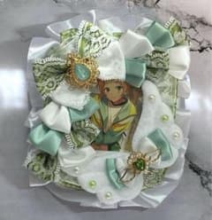 硬質カードケース トレカケース レース デコ 黄緑×ミントグリーン×白