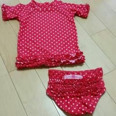 水着  4T  レッド&ホワイトドットのサムネイル