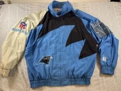 90s NFL パンサーズ 刺繍ロゴ ナイロンジャケット ビッグシルエット Lのサムネイル