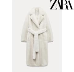 ZARA フェイクファー　ロングコートのサムネイル