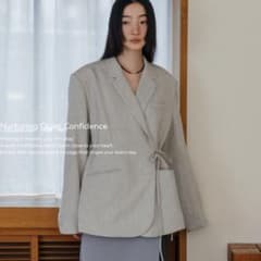 Muori Tie Wrap Tailored Jacket /ivoryのサムネイル