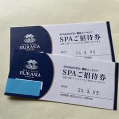 舞浜ユーラシア スパ招待券 2枚 温泉のサムネイル