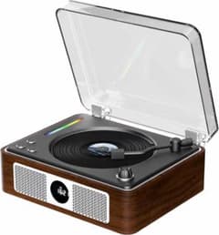 THINKYA CDプレーヤー Bluetooth 木製 ブラウン レトロ