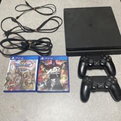 PlayStation 4 本体 + コントローラー2個 + ゲーム2本（箱無しのサムネイル