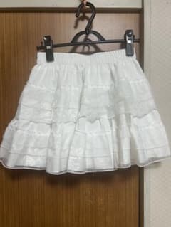 ホワイト フリル ミニスカート キュロットのサムネイル