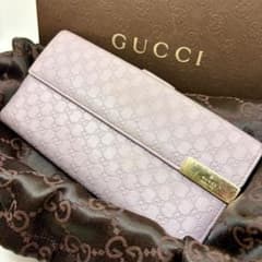 GUCCI グッチ マイクログッチ 長財布 ラベンダー 箱付き - メルカリ