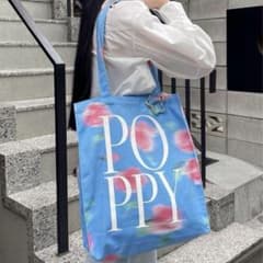 POPPY トートバッグ あさぎーにょ 青色 花柄 - メルカリ