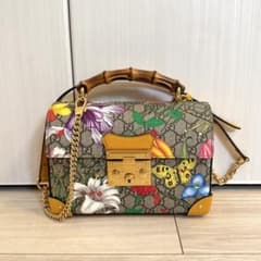 ほぼ未使用 GUCCI パドロック フローラ ショルダーバッグのサムネイル