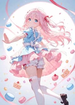 A0086 かわいい AIイラスト アニメ A4ポスター - メルカリ