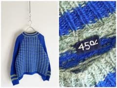 45R シェットランドのジャカードセーター 0 青 - メルカリ