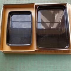 輪島塗ブラック2点お盆セット①580×330 ②390×270のサムネイル