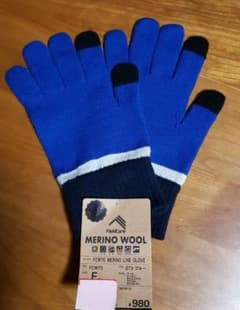 ワークマン FieldCore メリノウール手袋 ブルー フリーサイズのサムネイル