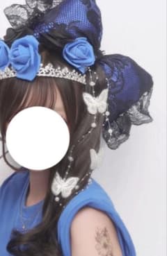 盛り髪 青　デカリボンのサムネイル