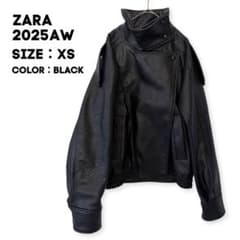 美品 ZARA フェイクレザージャケット ブラック 2025AWのサムネイル