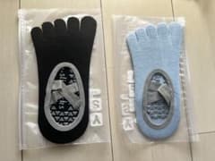 新品　ヨガソックス 5本指 滑り止め付き 2足セット ブルー　ブラックのサムネイル