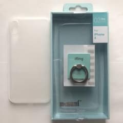 iPhone X クリア　ケース　スマホリング iRing セットのサムネイル