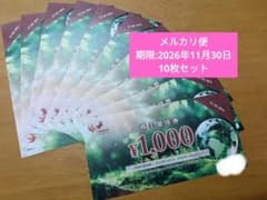 コシダカホールディングス 株主優待券 1,000円券×10枚【１万円分】のサムネイル