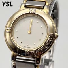 YSL イヴサンローラン ラウンド コンビカラー クォーツ 腕時計