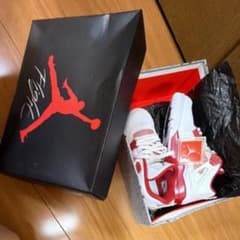 Jordan Air Jordan 4 ホワイト/レッド 箱付き - メルカリ
