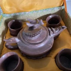 歌を歌う石　木魚石　鳳凰茶器セットのサムネイル