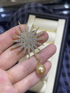 星形ブローチ ゴールドパール付きのサムネイル