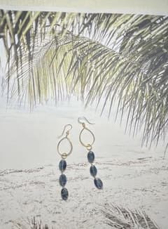 ✩sale✩Pierces  カイヤナイト　ミニフープ　フックピアスのサムネイル