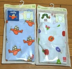 【新品・未使用】UNIQLO 半袖ボディスーツ 70 2着セットのサムネイル
