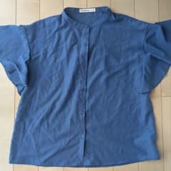 【SHOO•LA•RUE/Lサイズ!!!】シューラルー　ノーカラー半袖ブラウス