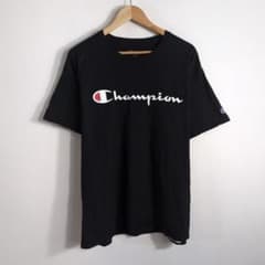 【ホンジュラス製】チャンピオン スクリプトロゴ 半袖Tシャツ 黒 2XL XXLのサムネイル