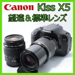 風景も家族も写真に❤️Canon Kiss X5✨望遠＆標準レンズ✨️すぐ使える 風景も家族も写真に❤️Canon Kiss X5✨望遠＆標準レンズ✨️
