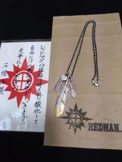 SSS様　美品REDMAN 大フェザー先金右向きセット しげお様専用】REDMAN 先金大フェザーネックレスセット シルバー K18
