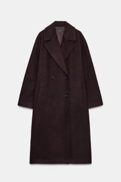 ZARA ソフトオーバーサイズコート バーガンディ - メルカリ