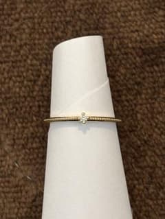 ete エテ　リング　K10 ダイヤモンド　ミル打ち　0.01ct 7号