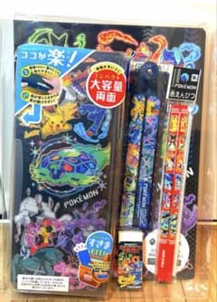 포켓몬 문방구 세트 붓 상자 적연필 지우개 자유장 깔개 통치자 6점 세트