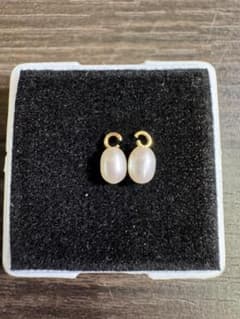 淡水パール チャーム ピアス イヤリングパーツ 照り艶あり4