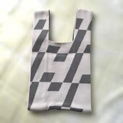 ニットバッグ ハンドバッグ チェック柄