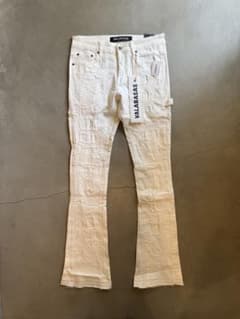 訳アリ新品】 VALABASAS フレアデニム ホワイト 30 ラスト1点