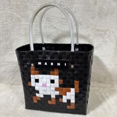 希少】MARNI アニマルバスケット 猫 グラナイトキャット ブラック 終売