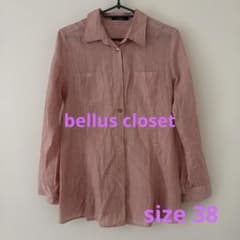 【美品】bellus closet ストライプシャツ 38 赤