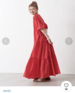 メルロー　パフスリーブティアードワンピースのサムネイル