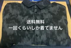 メンズ 長袖シャツ ブラック系 総柄 ルーズシルエットのサムネイル