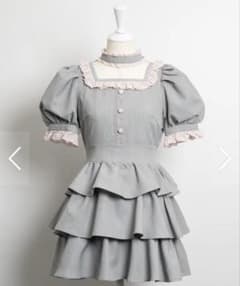 pium ヘッドドレス付きコットンフリルティアードワンピースのサムネイル