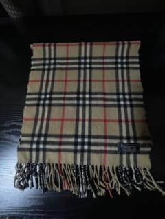 美品 バーバリー カシミヤ100% マフラー 英国製 紺タグ ヴィンテージのサムネイル