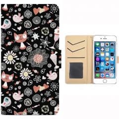 全機種対応！新品☆猫、鳥、ハート柄  手帳型スマホケースのサムネイル
