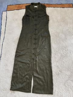 juemi CN Satin Ziyi Dress チャイナ　ドレス　カーキ juemi CN Satin Ziyi Dress チャイナ ドレス カーキ - メルカリ