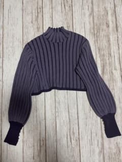 &g’aime アンジェム　ストライプボリュームスリーブニットトップス